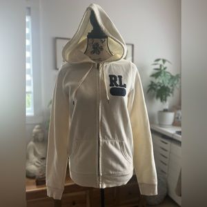 Polo Ralph Lauren cream hoodie in size medium. Great pre owned condition. Cotton